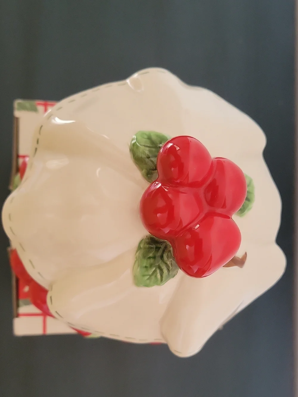 Vintage Department 56 Red Cherry Jam Jelly Jar Life Is Just A Bowl Of Cherries